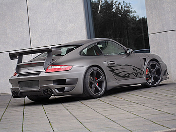 Porsche 911 GT, grey, techart, 911, tuning, hop, street, gimp, porsche, gtr, gt HD wallpaper