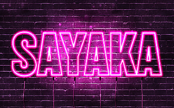 Happy Birtay Sayaka, , pink neon lights, Sayaka name, creative, Sayaka Happy Birtay, Sayaka Birtay, popular japanese female names, with Sayaka name, Sayaka HD wallpaper