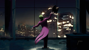 Joker Seeing City Through Mirrors, joker, artist, artwork, superheroes, digital-art HD wallpaper