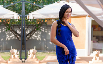 Blue Sapphire, cute, model, Malena Fendi, woman HD wallpaper