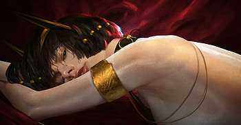 Anubis, fantasy, art, egypt, luminos, girl, goddess, sang delan HD wallpaper
