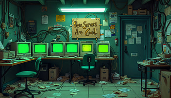 Retro Server Room Ultra : Nostalgic Tech Vibes, computer, retro, office HD wallpaper