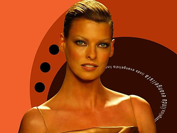 Linda Evangelista - chic, linda evangelista, graphy, supermodel, beauty, famous, celebrity, 90s, classy, young, sensual, sexy, red lips, eyes, beautiful, orange, woman, elegant, fashion, pretty, face, chic HD wallpaper