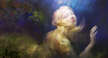 Mermaid, art, girl, summer, fantasy, underwater, luminos, siren, maria poliakova, vara HD wallpaper