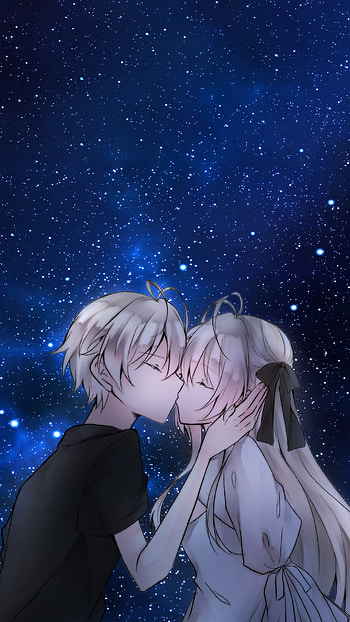 Yosuga no Sora, romance, couple, haruka, kasugano, stars, girl, anime HD phone wallpaper