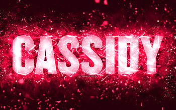 Happy Birtay Cassidy, , pink neon lights, Cassidy name, creative, Cassidy Happy Birtay, Cassidy Birtay, popular american female names, with Cassidy name, Cassidy HD wallpaper