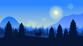 Deer Forest Vector Illustration, deer, forest, illustration, vector, artist, artwork, digital-art HD wallpaper