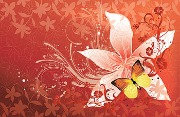 VECTORS, vector, orange, butterfly, lily HD wallpaper