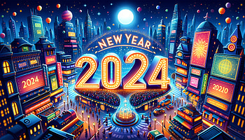 Vibrant New Year 2024 for Background, New Year 2024, 2024 HD wallpaper