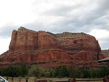 Cathedral Rock Oak Creek Canyon, sky, canyon, rock, tree HD wallpaper