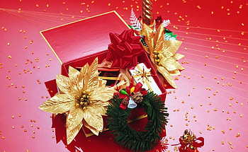 Holidays, Flowers, Box, Needles, Wreath, Presents, Gifts HD wallpaper