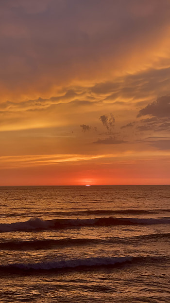 beach sunset, sky, sun HD phone wallpaper