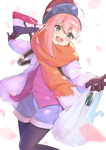 Nadeshiko yuru camp, pink, Anime, Girl HD phone wallpaper