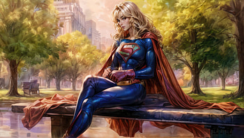 Supergirl Guardian Of The Garden, supergirl, superheroes, artist, artwork, digital-art, deviantart HD wallpaper