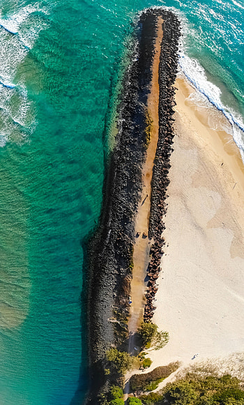 Nature, Pebble, View From Above, Ocean, Island, Surf HD phone wallpaper