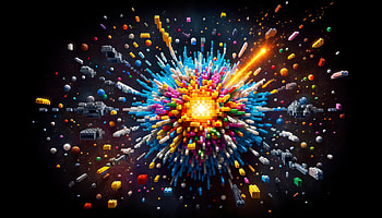 Lego Big Bang Explosion, lego, Big Bang, Digital Art, abstract design HD wallpaper