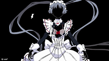 Shinoji Matsurika, maria holic, maid, gray hair, girl, twin tails, long hair, female HD wallpaper