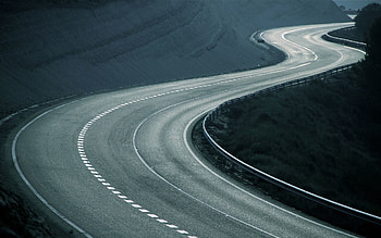 Nature, Road, Asphalt, Bends, Grayness, Greyness, Turns, Serpentine HD wallpaper