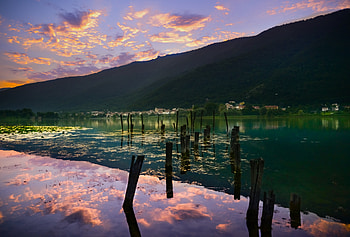 Nature, Water, Mountains, Clouds, Algae, Seaweed HD wallpaper