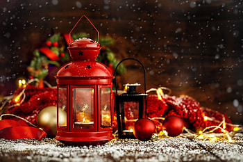 Xmas lantern, Balls, Xmas tree branches, Christmas, Decorations HD wallpaper