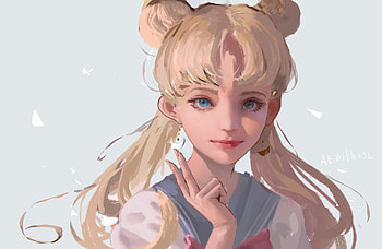 Sailor Moon, girl, fantasy, aerith132, anime, face HD wallpaper