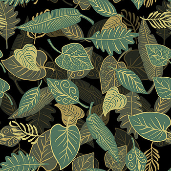 Digital art, green leaves, abstract HD phone wallpaper