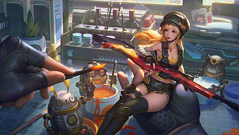 Fantasy girl, fantasy, paint, mini, girl, orange, lightwing academy HD wallpaper