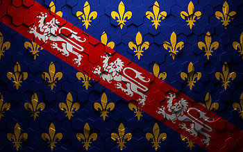 Flag of La Marche, honeycomb art, La Marche hexagons flag, La Marche 3d hexagons art, La Marche flag HD wallpaper