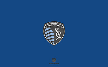 Sporting Kansas City, blue background, American soccer team, Sporting Kansas City emblem, MLS, Kansas, USA, soccer, Sporting Kansas City logo HD wallpaper