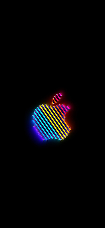 Apple rainbow neon, Live , Lively colors, Eye-catching visuals HD phone wallpaper