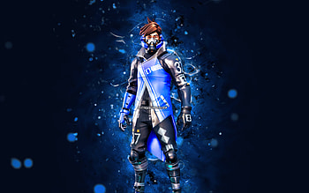 Custom Ether, , blue neon lights, Fortnite Battle Royale, Fortnite characters, Custom Ether Skin, Fortnite, Custom Ether Fortnite HD wallpaper