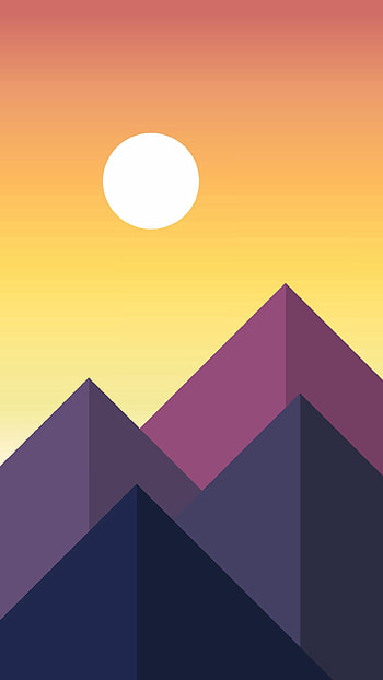 Art, Mountains, Sun, Vector HD phone wallpaper