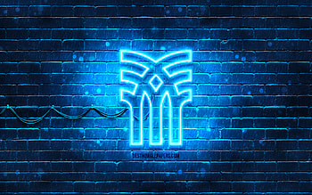 Fenchurch blue logo, , blue brickwall, Fenchurch logo, brands, Fenchurch neon logo, Fenchurch HD wallpaper