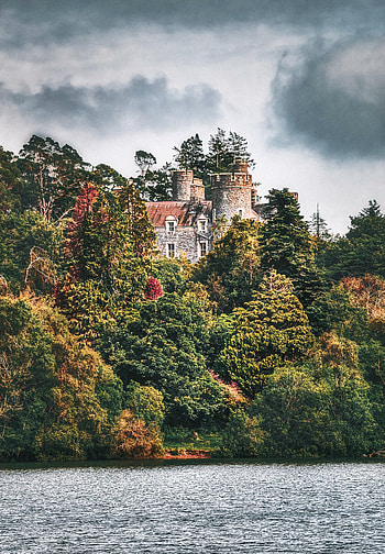 Nature, Trees, Sea, Lock, Building HD phone wallpaper