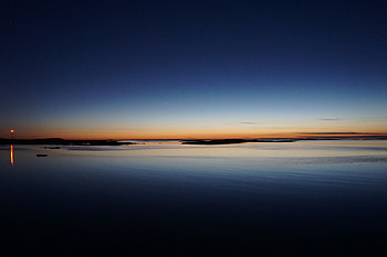 Sunset, beach, skyline HD wallpaper