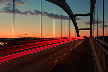 Cities, Sunset, Sky, Markup, Bridge HD wallpaper