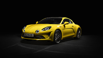 Alpine A110, yellow color edition, sportcar HD wallpaper