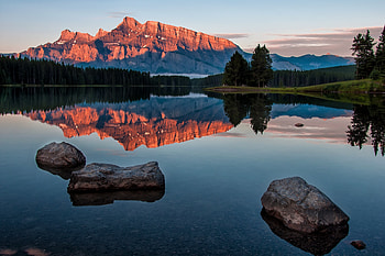 Banff national park, lake, nature, rocks, reflections HD wallpaper