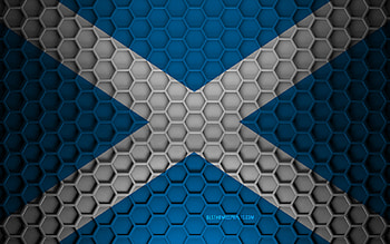 Scotland flag, 3d hexagons texture, Scotland, 3d texture, Scotland 3d flag, metal texture, flag of Scotland HD wallpaper