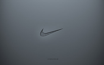 Nike logo, gray creative background, Nike emblem, gray paper texture, Nike, gray background, Nike 3d logo HD wallpaper