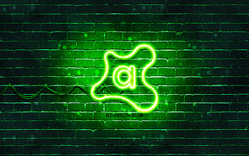 Avast green logo, , green brickwall, Avast logo, antivirus software, Avast neon logo, Avast HD wallpaper