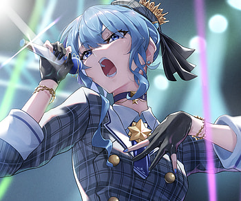 Hoshimachi Suisei, hololive, Hoshimachi Suisei, Anime, Virtual Youtuber HD wallpaper