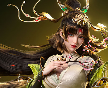 Fantasy girl, girl, fantasy, green, amlk HD wallpaper