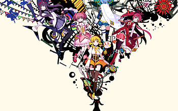 Madoka Magica, Anime, Magical girls, Girl power HD wallpaper