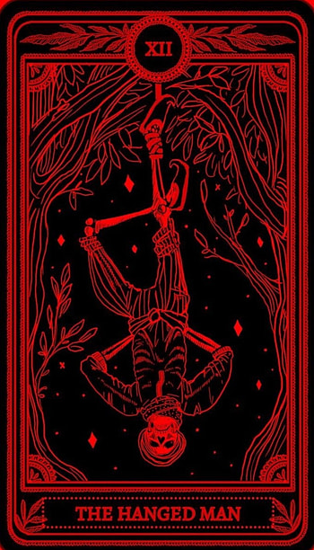 Hanged man, red, art HD phone wallpaper