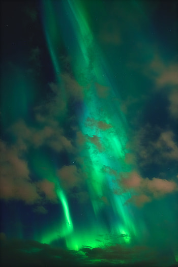 Nature, Sky, Night, Clouds, Aurora Borealis, Northern Lights, Aurora HD phone wallpaper
