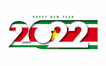 Happy New Year 2022 Suriname, white background, Suriname 2022, Suriname 2022 New Year, 2022 concepts, Suriname, Flag of Suriname HD wallpaper