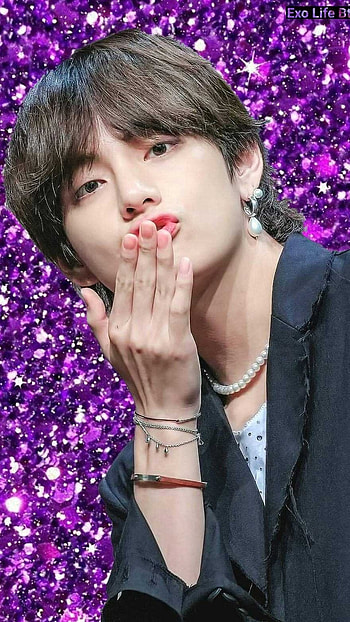Bts V, Purple Background HD phone wallpaper