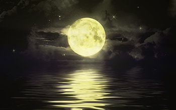 Landscape, Night, Moon HD wallpaper