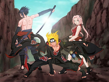 Three Ninjas.., ninja, ANIME, naruto, girl, guy HD wallpaper